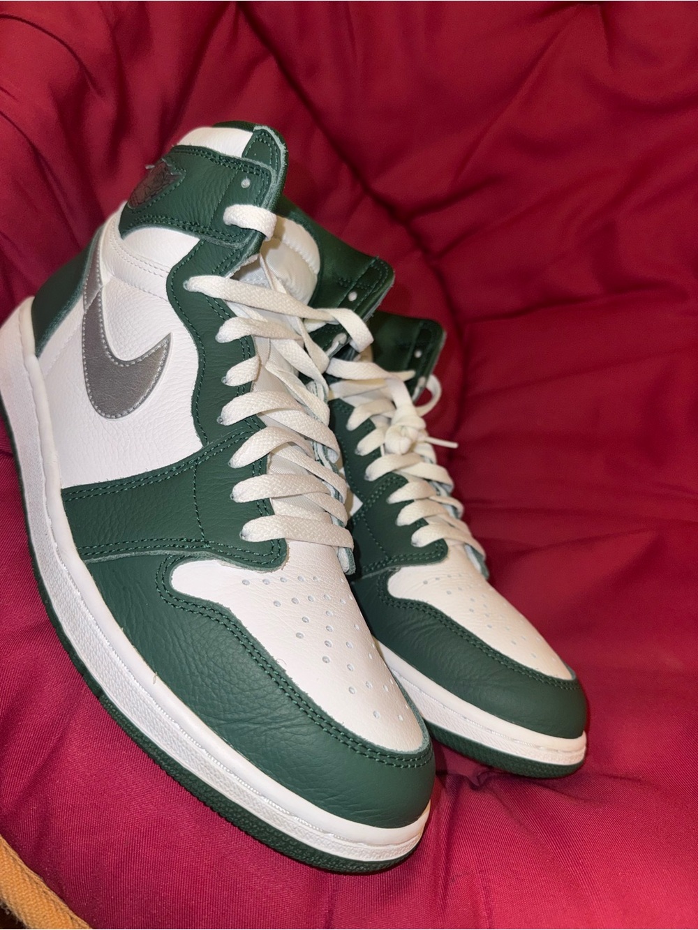 Nike High-Top Sneakers in Green, White and Silver